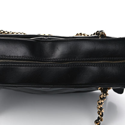 Chanel Lambskin Chevron Quilted Camera Case Black 15 of 15