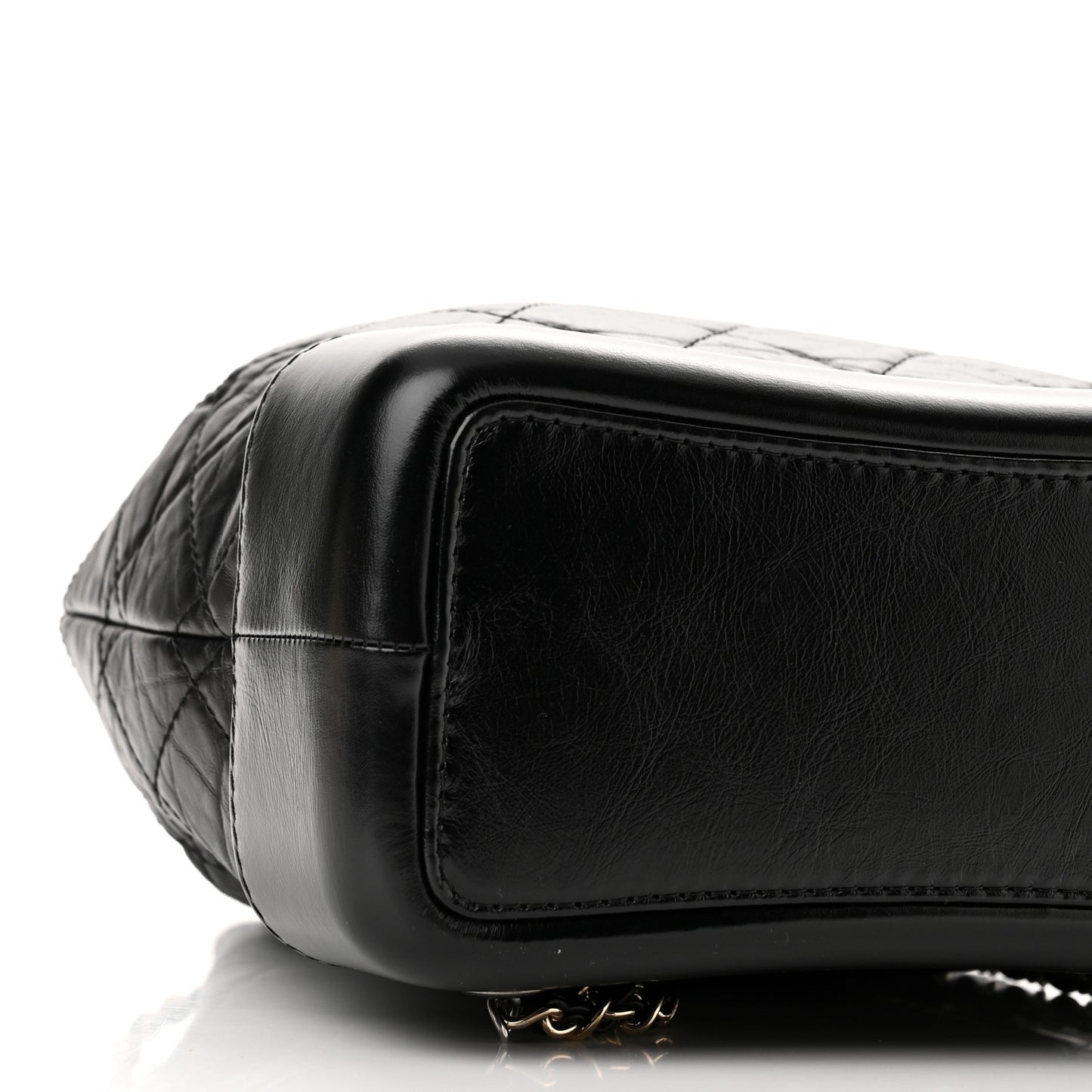 Aged Calfskin Quilted Small Gabrielle Backpack Black