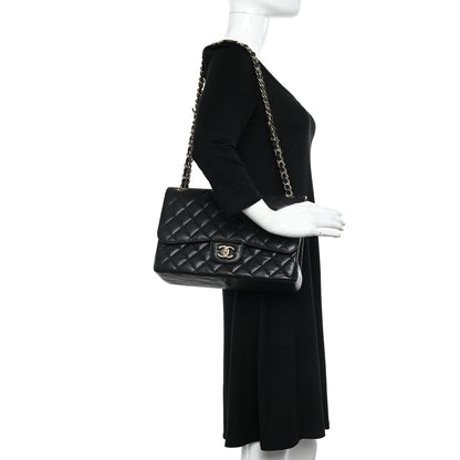 Chanel Caviar Quilted Jumbo Double Flap Black 2 of 13
