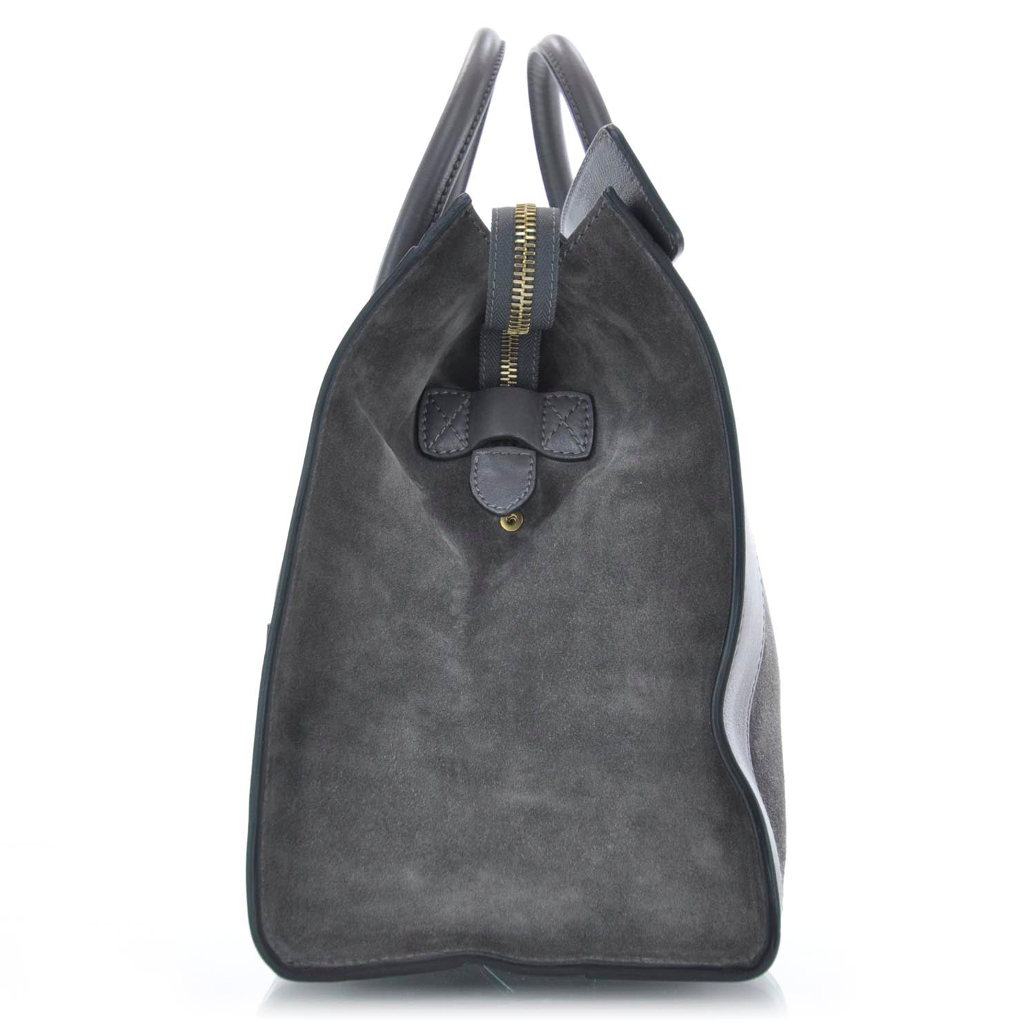 Celine Calfskin Suede Mini Luggage Gray 4 of 10