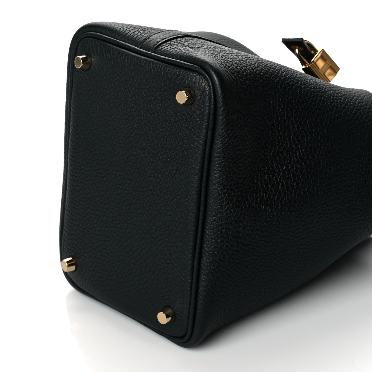 Taurillon Clemence Matte Alligator Picotin Lock Touch 18 PM Black