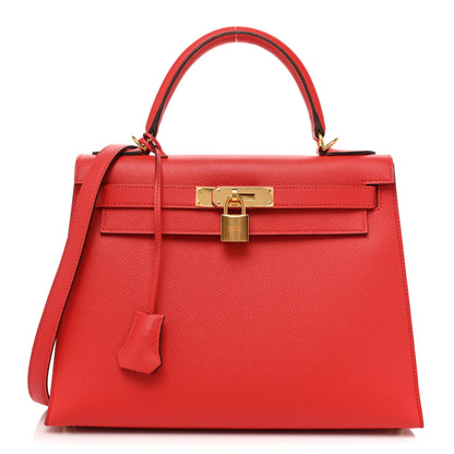 Hermes Epsom Kelly Sellier 28 Rouge Tomate 1 of 16