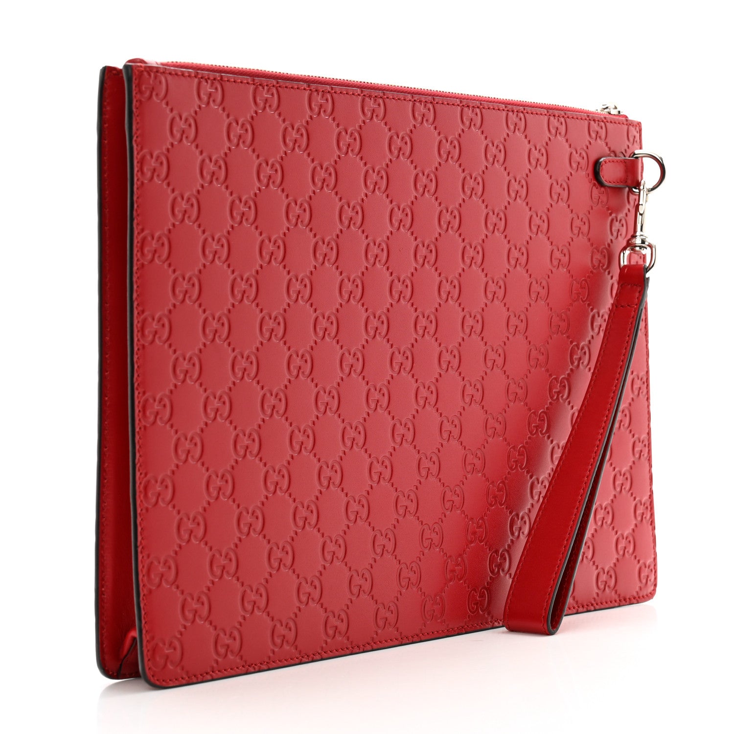 Gucci Guccissima Medium Documents Holder Hibiscus Red 3 of 11