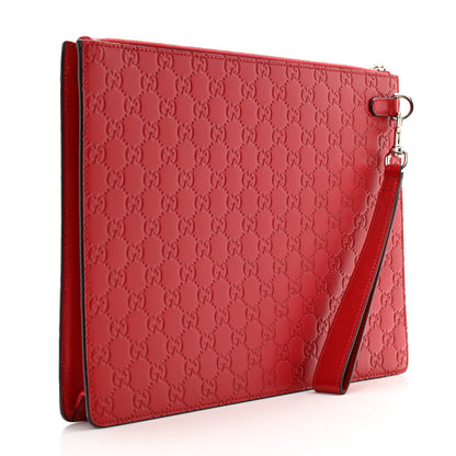 Gucci Guccissima Medium Documents Holder Hibiscus Red 3 of 11