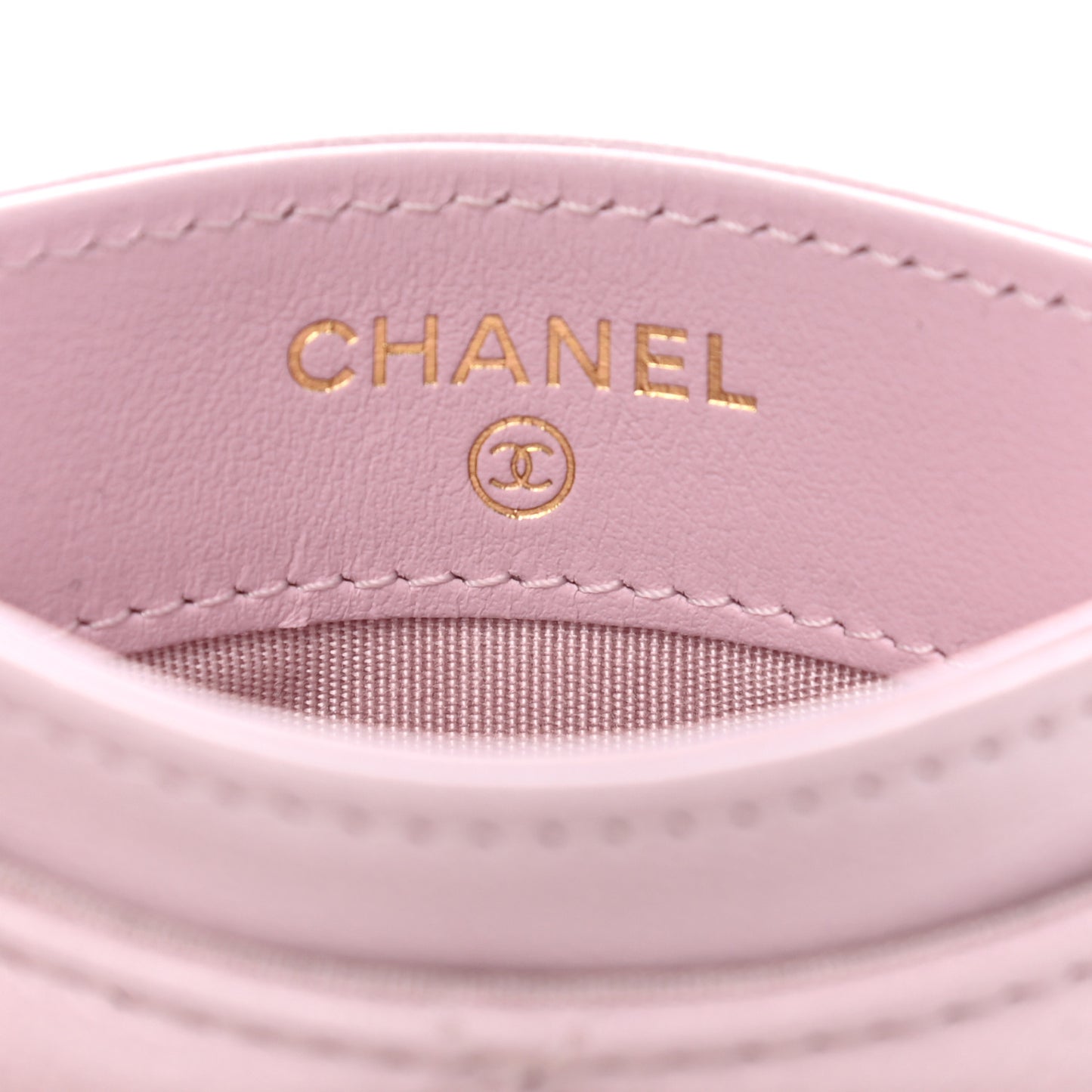 Lambskin Quilted Chanel 19 Card Holder Light Pink