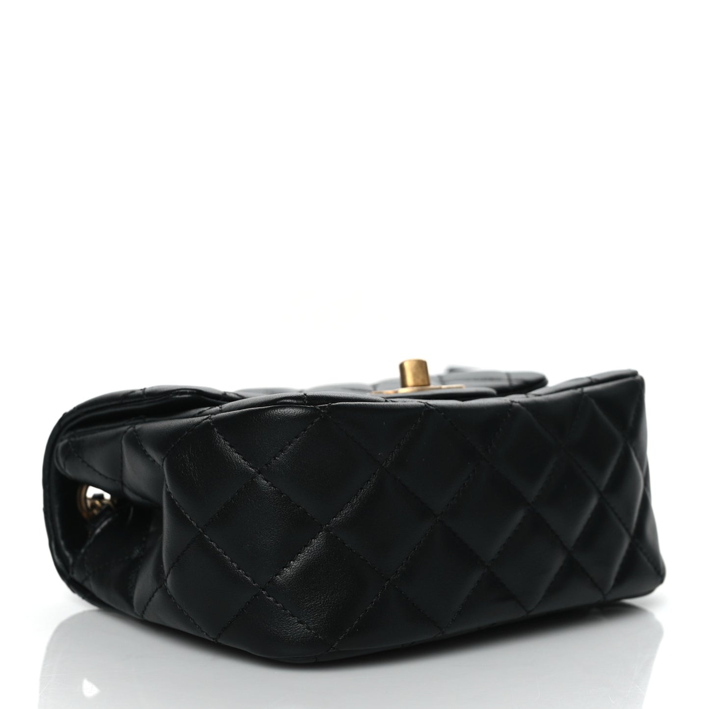 Lambskin Quilted Mini Romance Square Flap Black