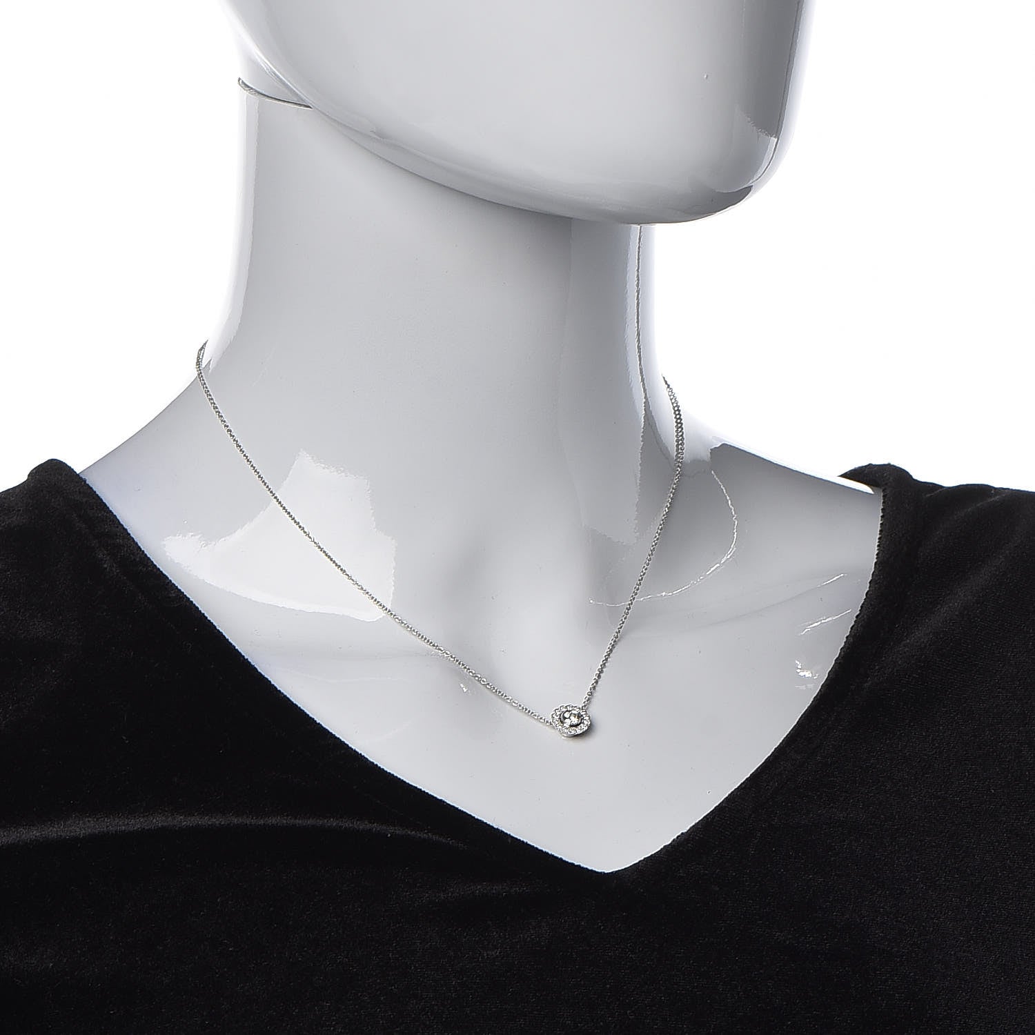 Tiffany Platinum Diamond Enchant Flower Pendant Necklace 2 of 6