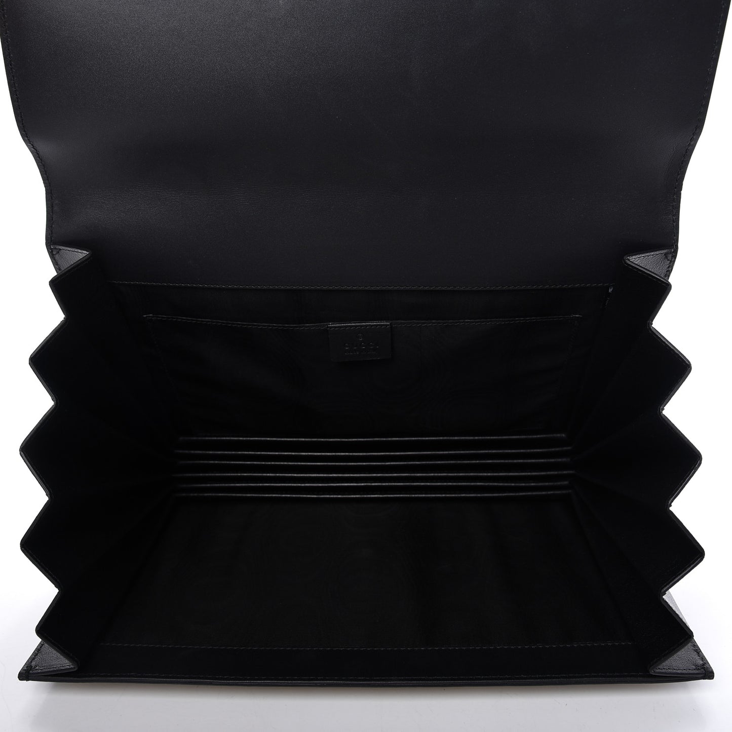 X SEGA Calfskin GUCCY Stars Portfolio Bag Black Gold