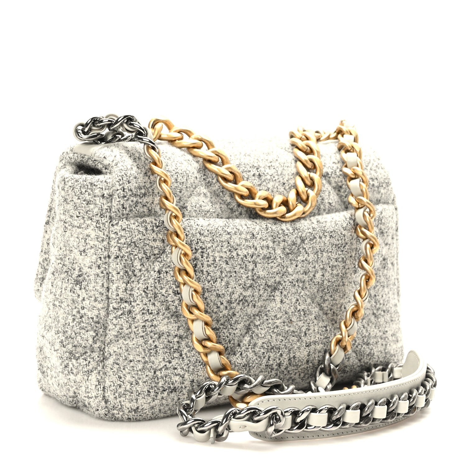 Chanel Tweed Quilted Medium Chanel 19 Flap 3 of 9