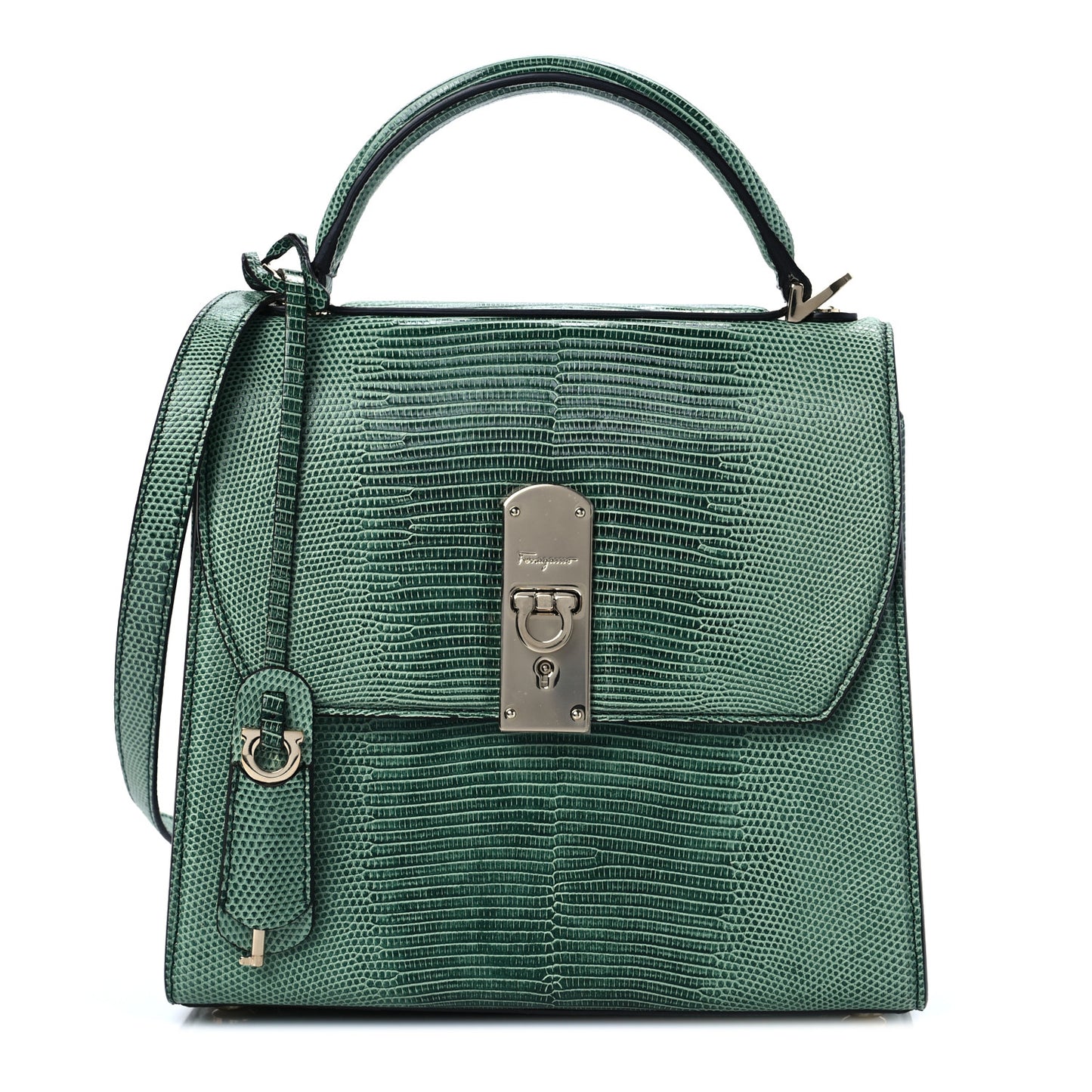 Lizard Medium Top Handle Boxyz Bag