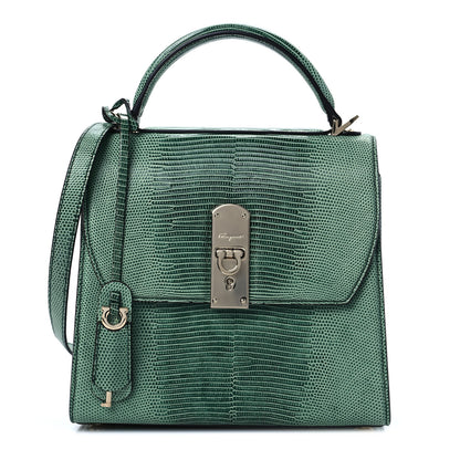 Salvatore Ferragamo Lizard Medium Top Handle Boxyz Bag 1 of 7