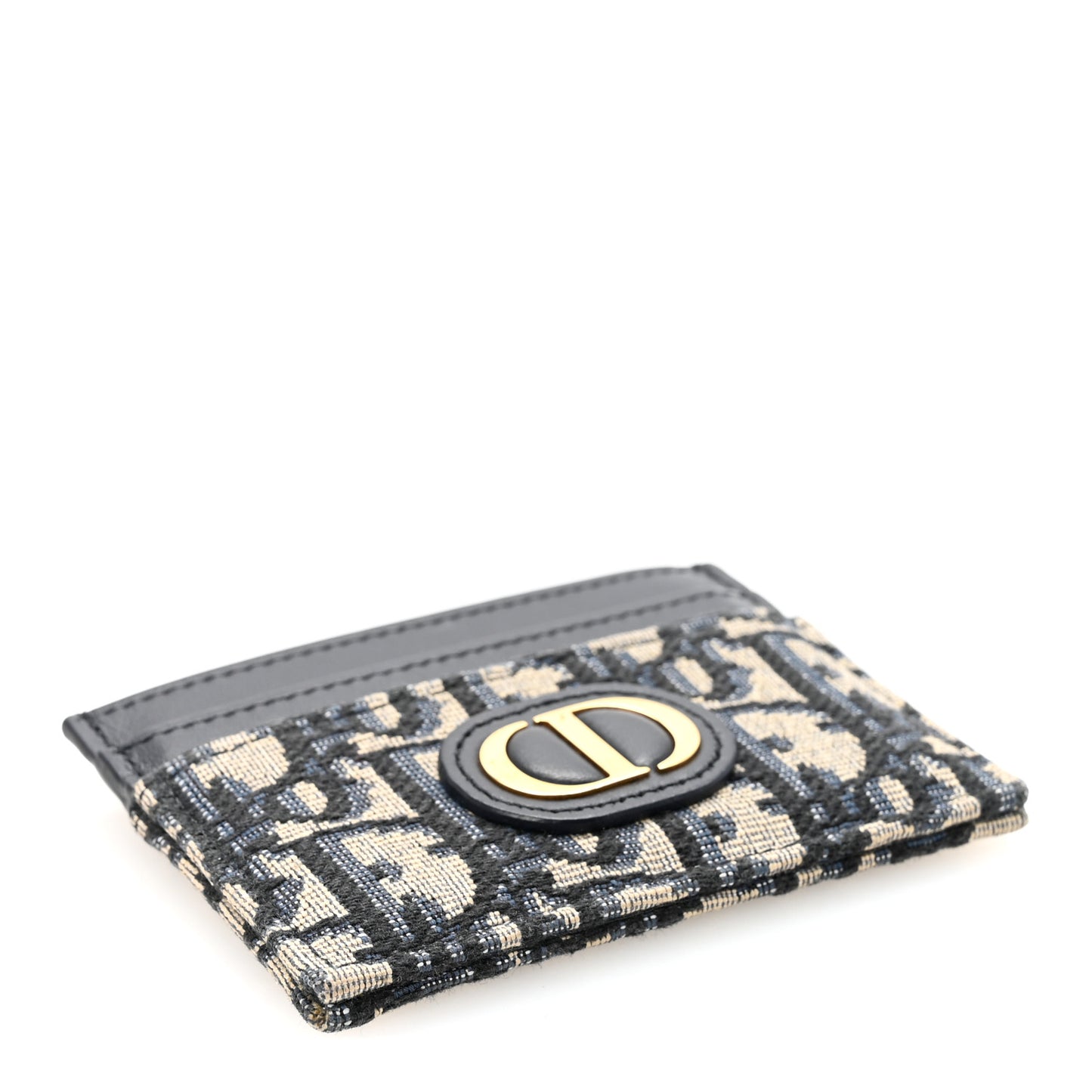 Oblique Calfskin 30 Montaigne Freesia Card Holder Blue