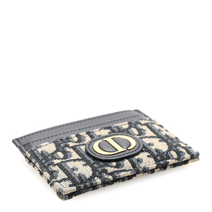 Christian Dior Oblique Calfskin 30 Montaigne Freesia Card Holder Blue 4 of 7