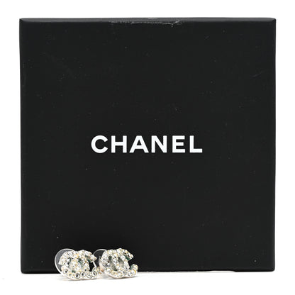 Chanel Crystal Timeless CC Earrings Silver 5 of 5