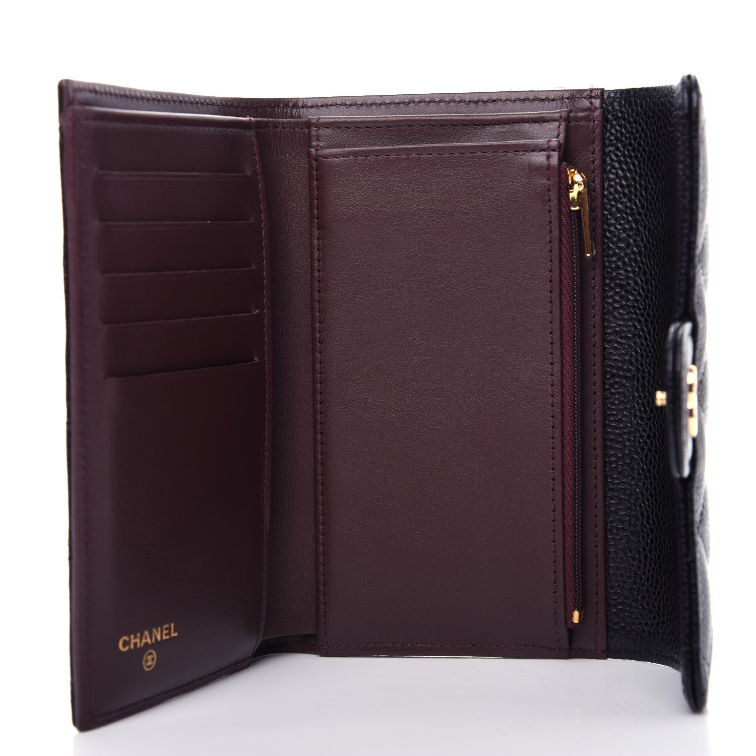 Chanel Caviar Quilted Medium Flap Wallet Black 5 of 9