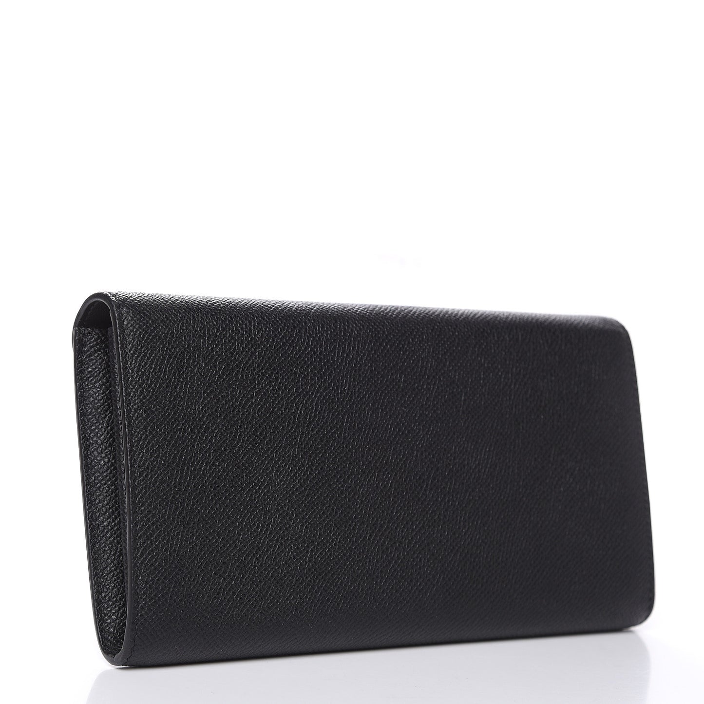 Grained Calfskin Large Trotteur Multifunction Flap Wallet Black