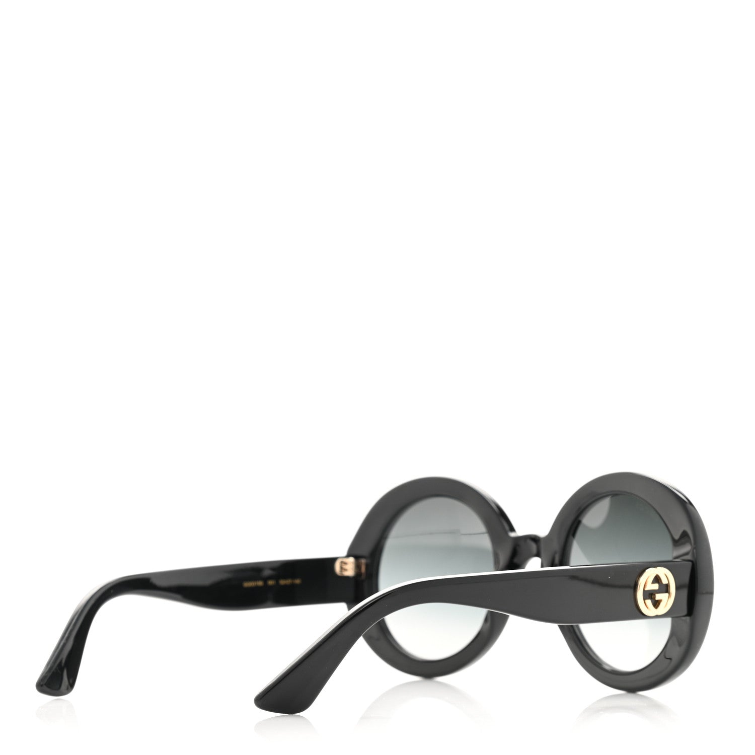 Gucci Acetate Round GG0319S Sunglasses Black Grey 4 of 9