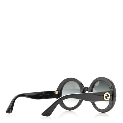 Gucci Acetate Round GG0319S Sunglasses Black Grey 4 of 9
