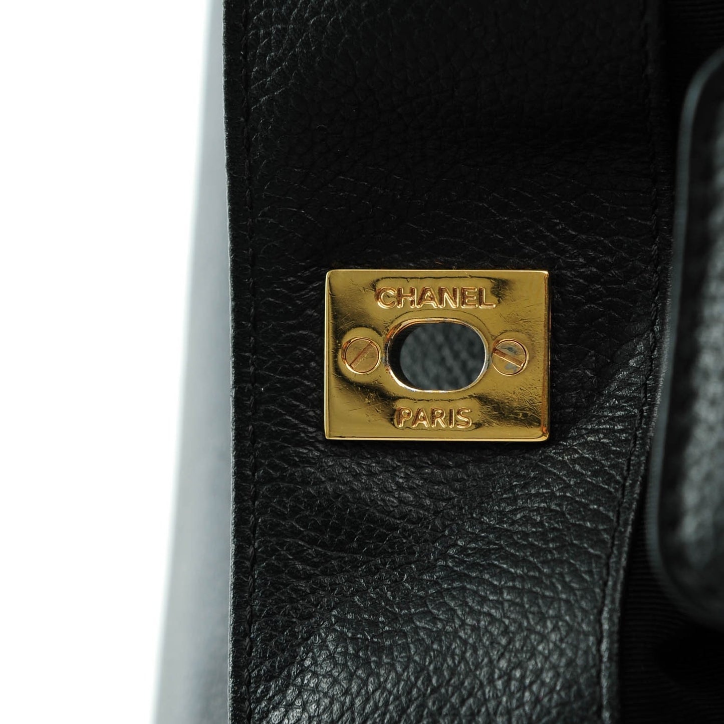 Calfskin Cerf Executive Shopper Tote Black