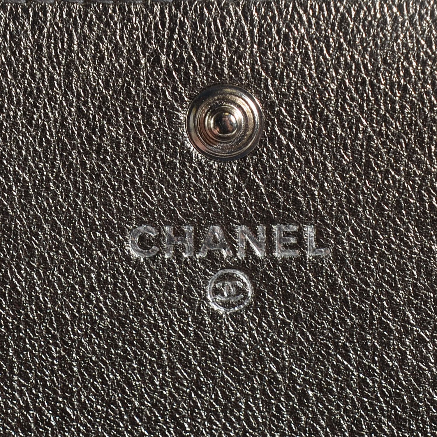 Chanel Calfskin Quilted Diamond CC Large Gusset Flap Wallet Dark Silver 7 of 9
