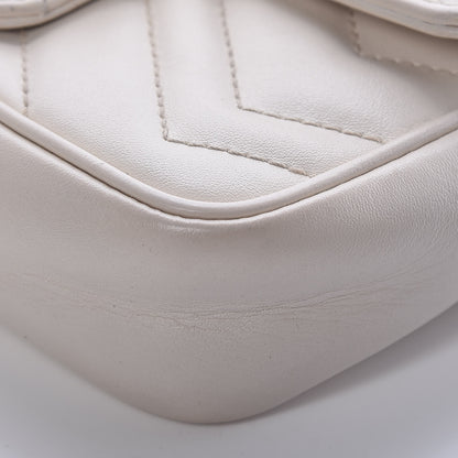 Gucci Calfskin Matelasse Super Mini GG Marmont Shoulder Bag White 16 of 18