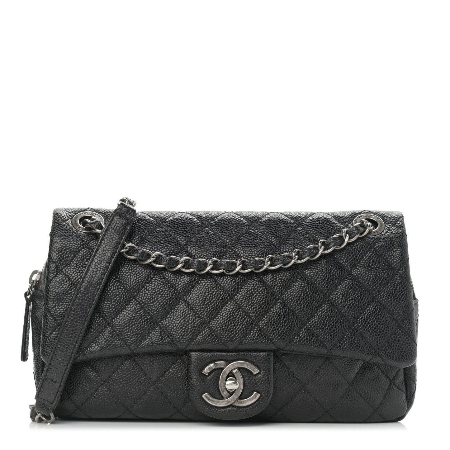 Caviar Quilted Jumbo Easy Flap Black