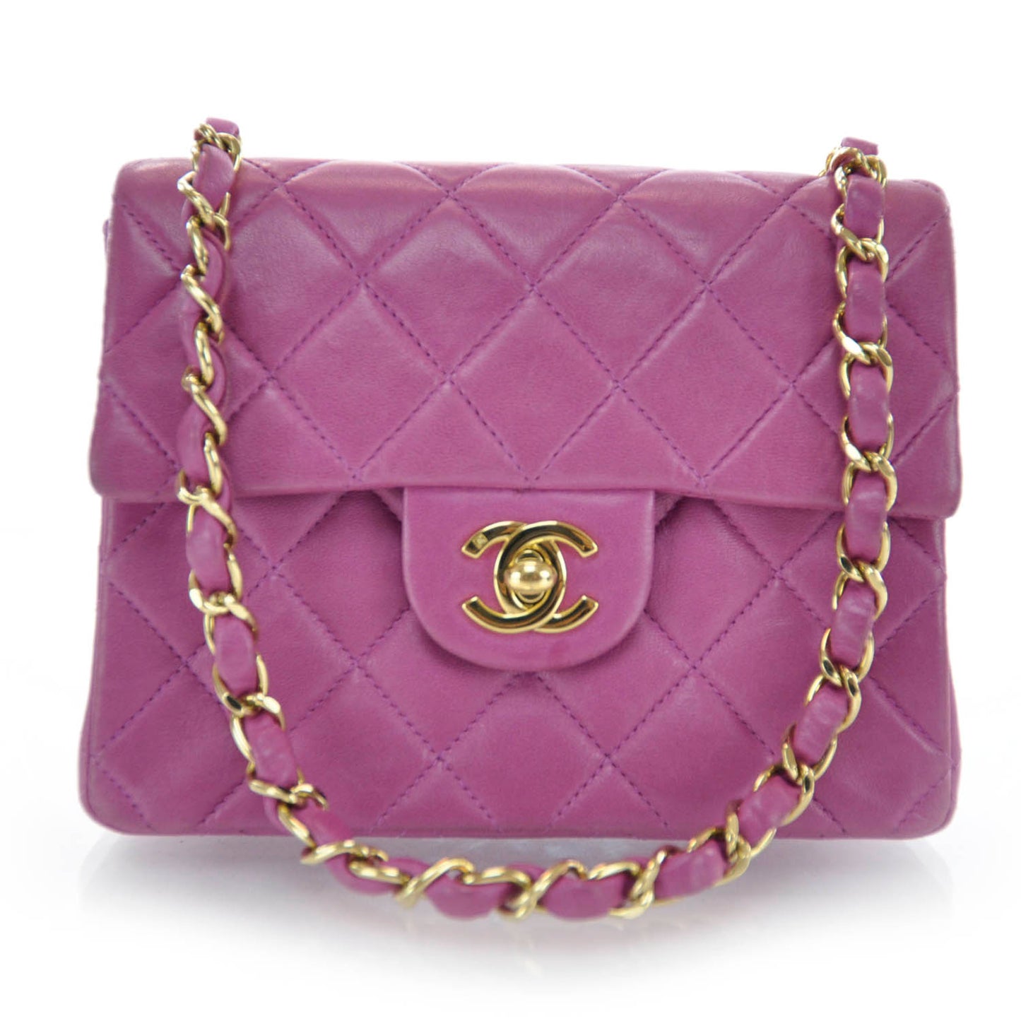 Lambskin Quilted Mini Flap Pink