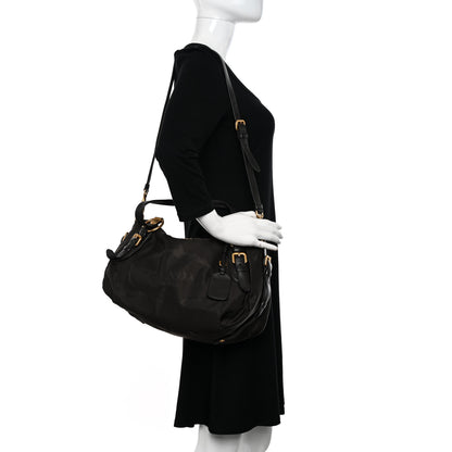 Prada Tessuto Nylon Jacquard Logo Aviator Satchel 2 of 12