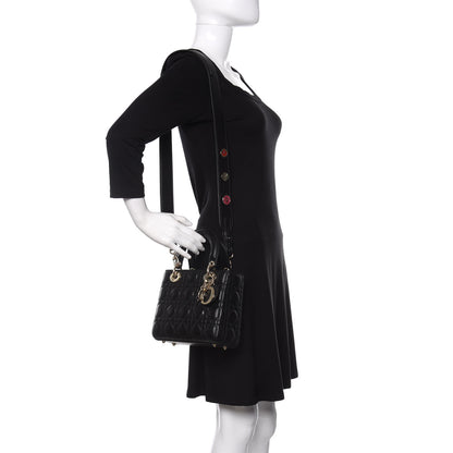 Christian Dior Lambskin Cannage Small Lucky Badges My Lady Dior Black 2 of 12