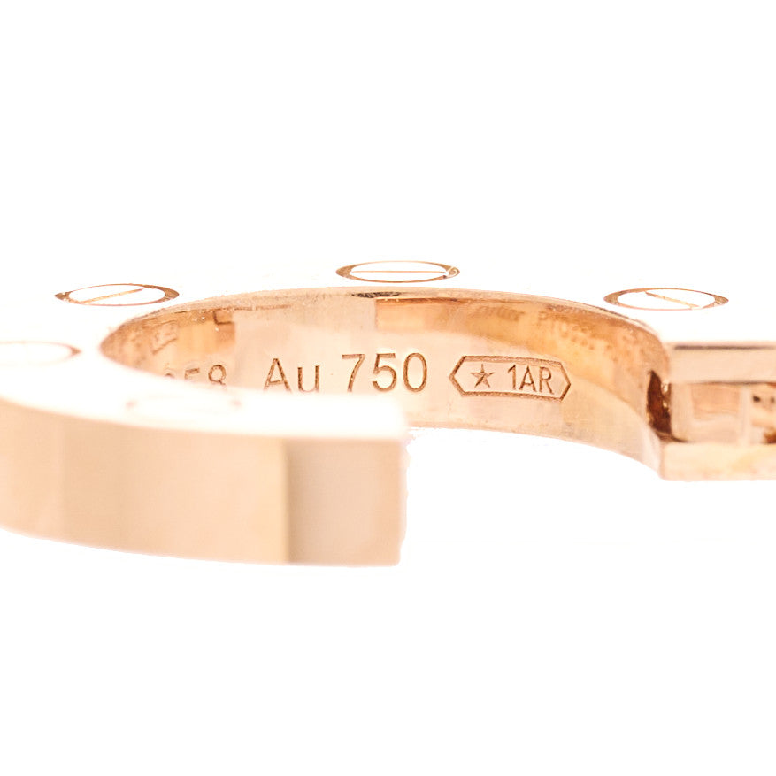 18K Pink Gold Single LOVE Hoop Earring