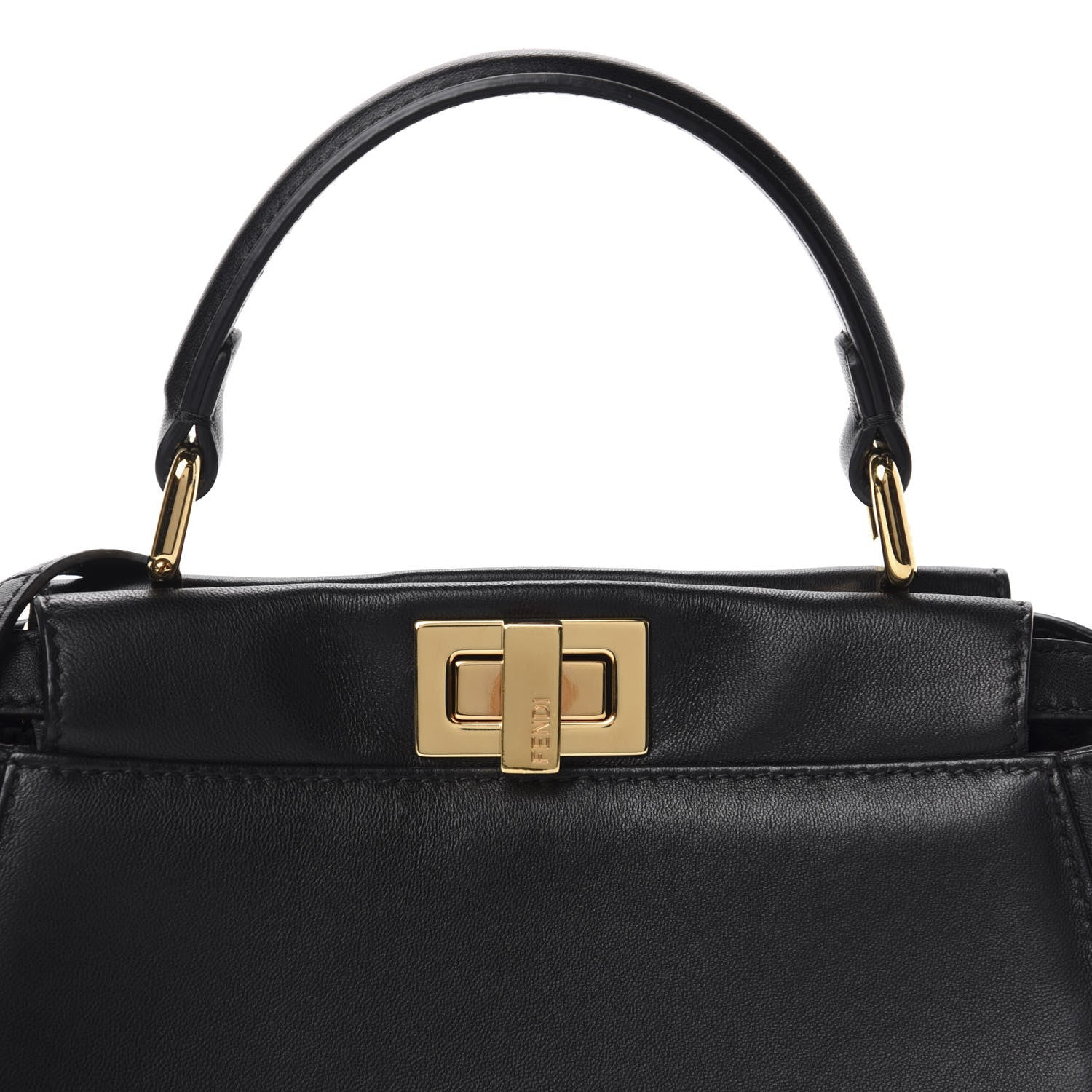 Fendi Nappa Mini Peekaboo Iconic Satchel Black 11 of 12