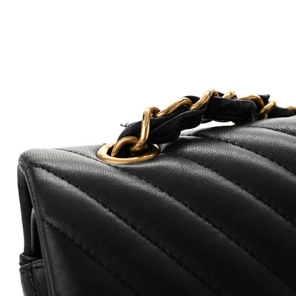 Chanel Lambskin Chevron Quilted Maxi Double Flap Black 12 of 14