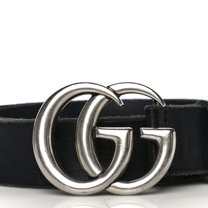 Gucci Faded Calfskin Double G 30mm Belt 85 34 Black 3 of 11