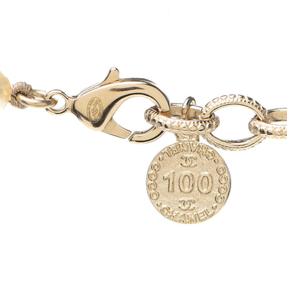 Chanel Pearl CC 100th Anniversary Necklace Light Gold 3 of 4
