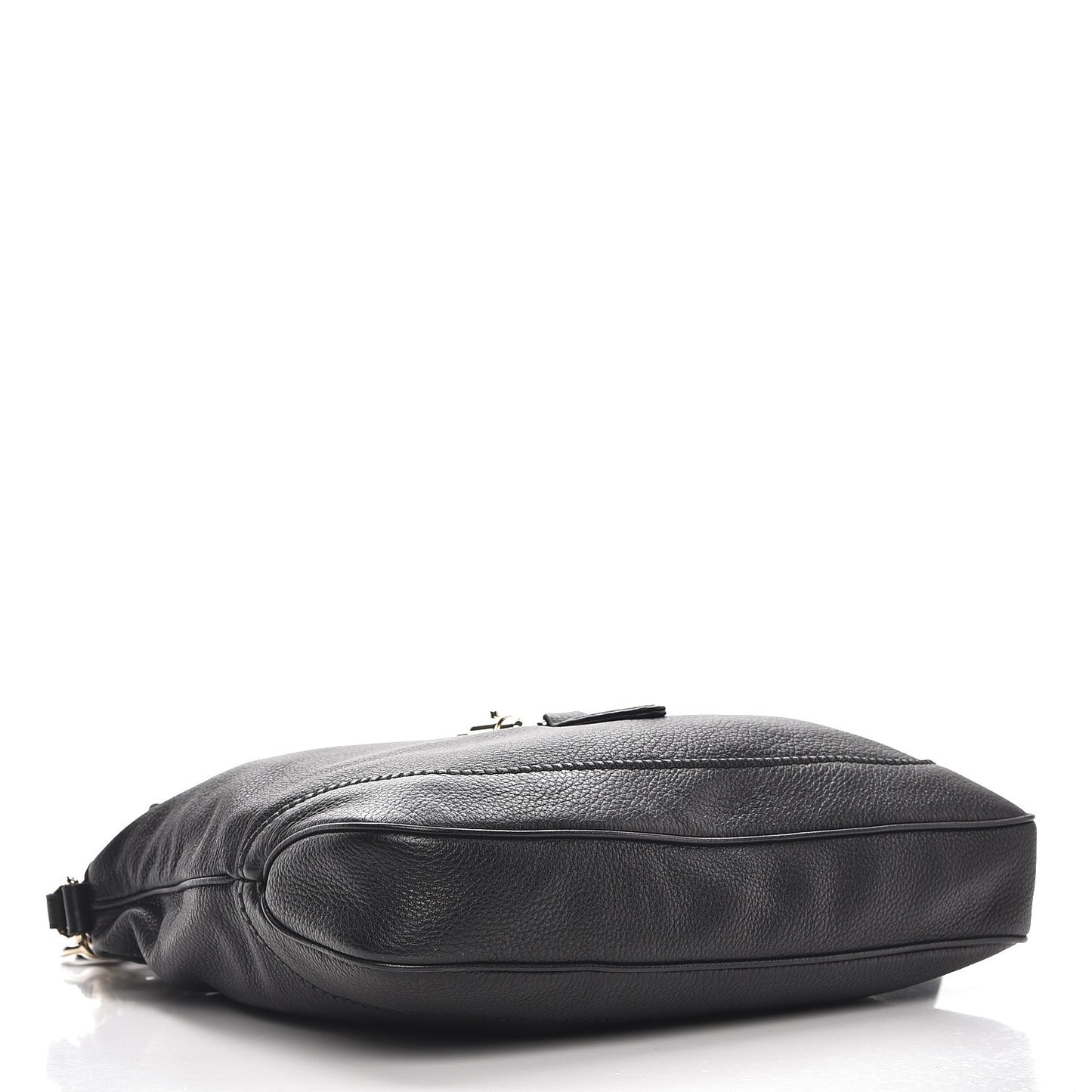 Pebbled Calfskin Medium New Jackie Shoulder Bag Black