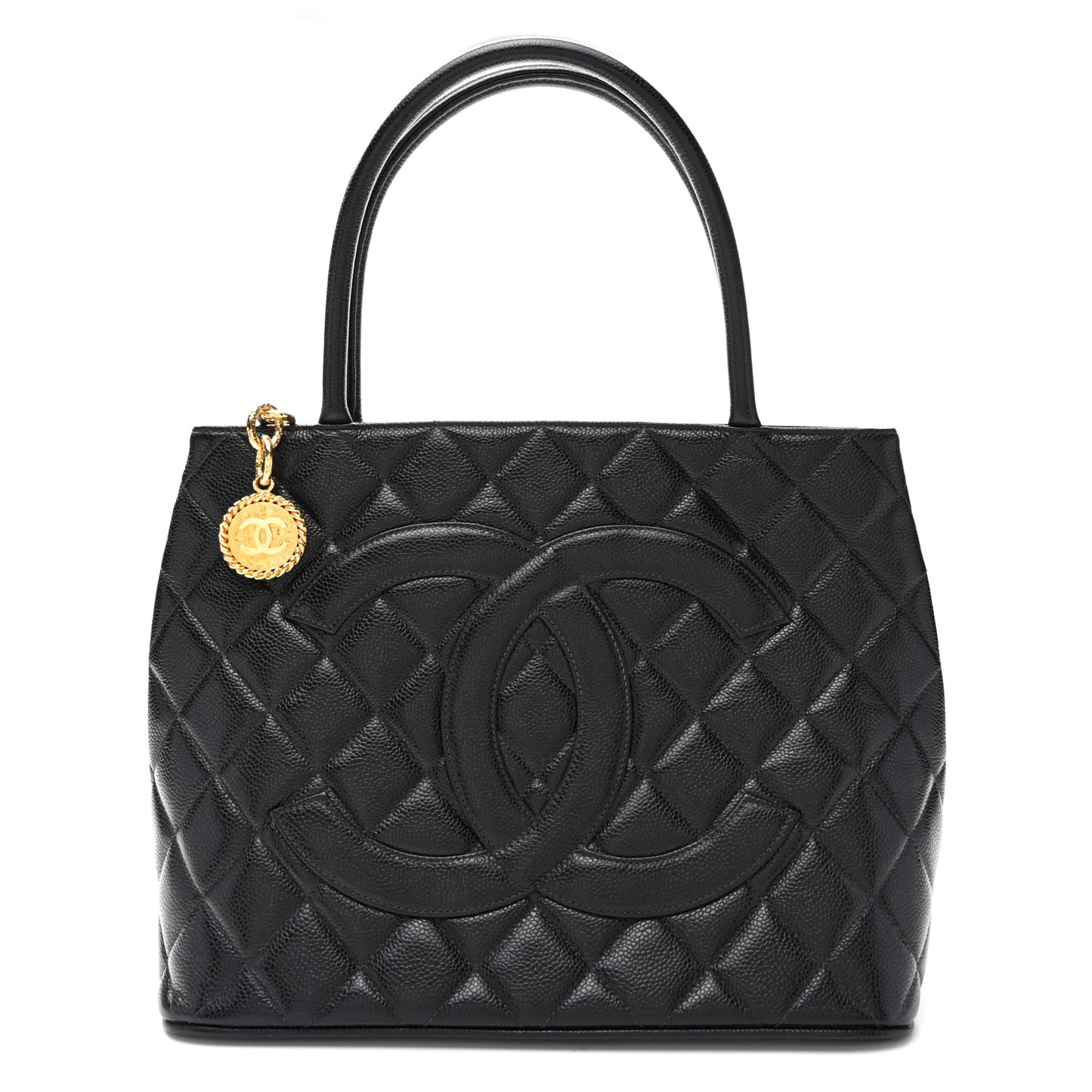 Caviar Quilted Medallion Tote Black