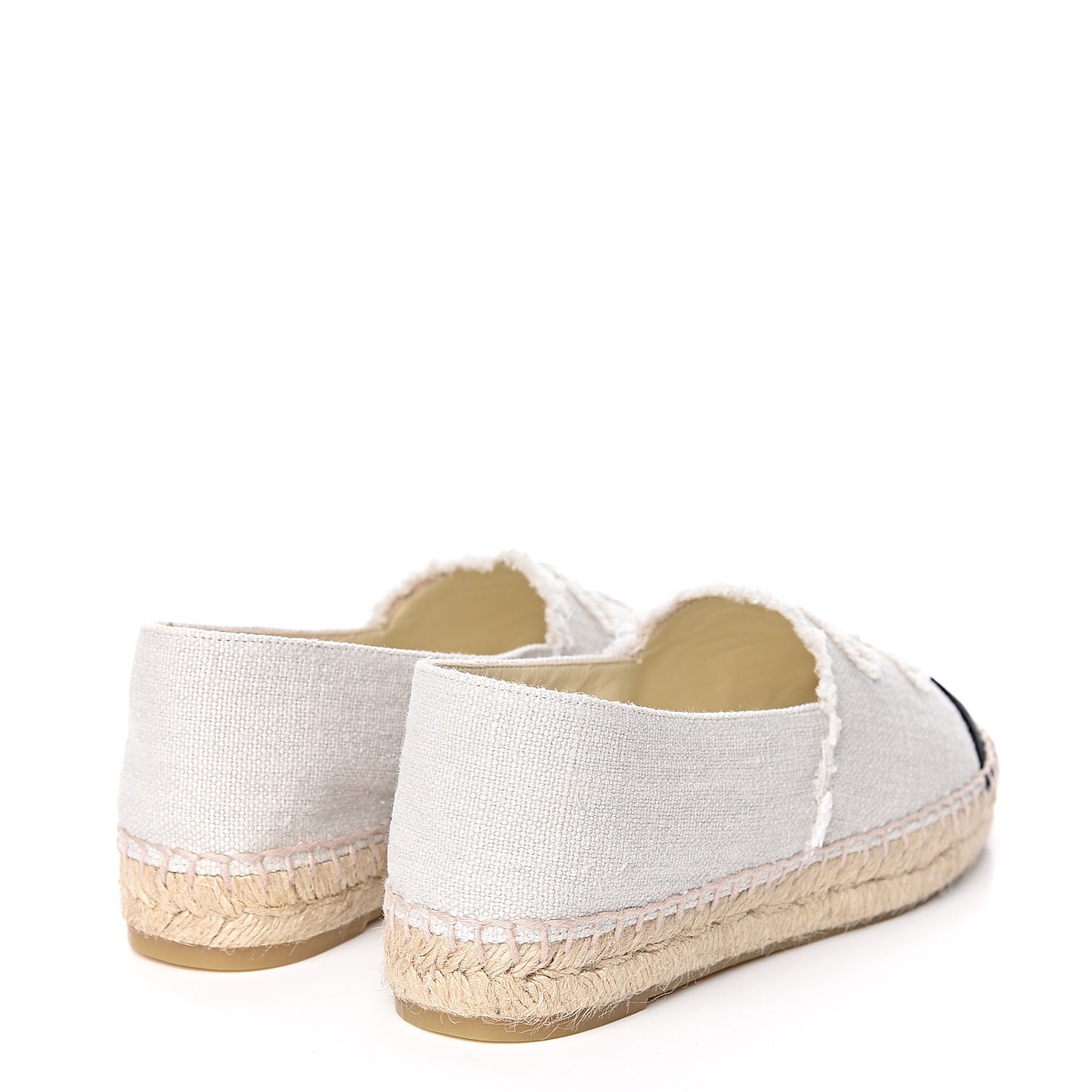 Linen CC Espadrilles 37 Beige Black