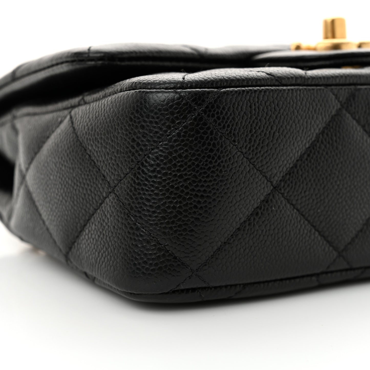 Caviar Quilted Mini Sweetheart Flap Black
