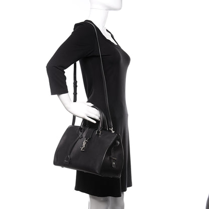 Saint Laurent Smooth Calfskin Small Monogram Cabas Black 2 of 9