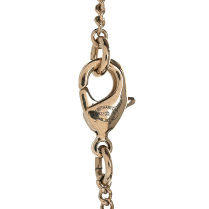 Chanel Crystal CC Oval Tag Pendant Necklace Gold 4 of 4