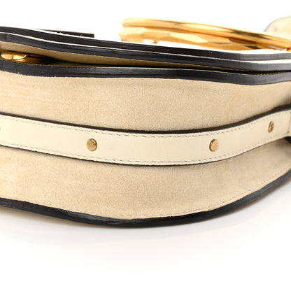 Chloe Calfskin Suede Small Nile Bracelet Bag Off White 10 of 15