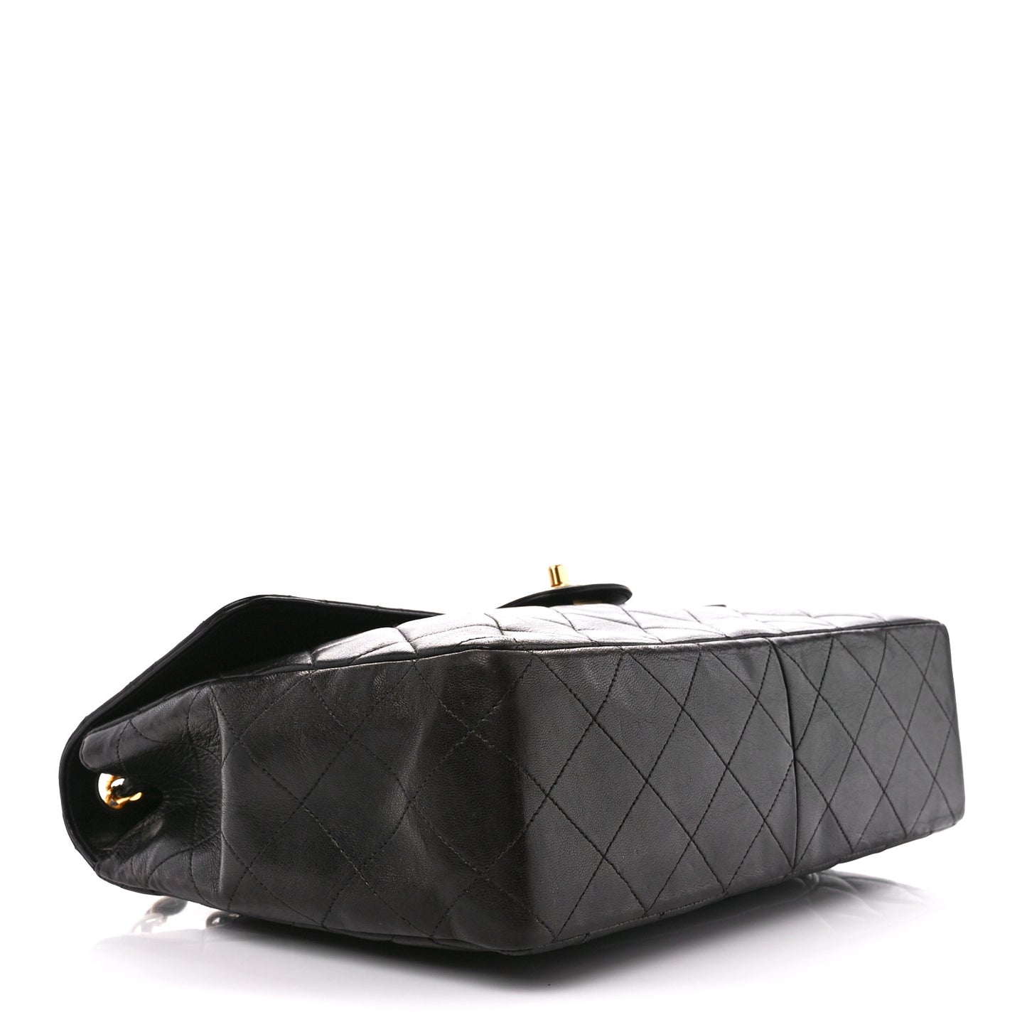 Lambskin Quilted Jumbo Single Flap Black