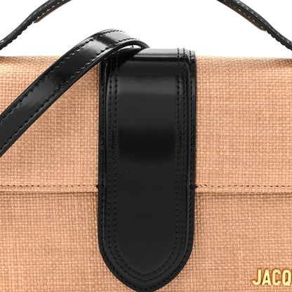 Jacquemus Raffia Smooth Calfskin Le Grand Bambino Natural Dark Brown 7 of 9