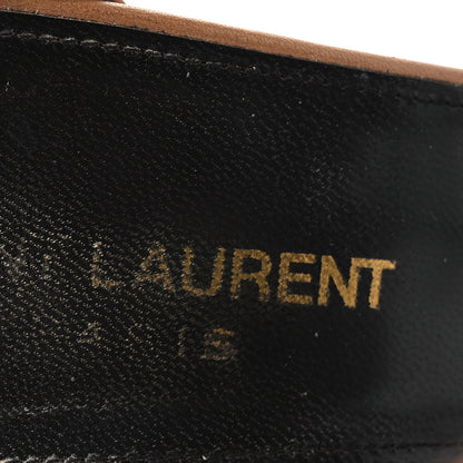 Saint Laurent Calfskin Cassandra 100 Sandals 38.5 Gold Brown 9 of 14