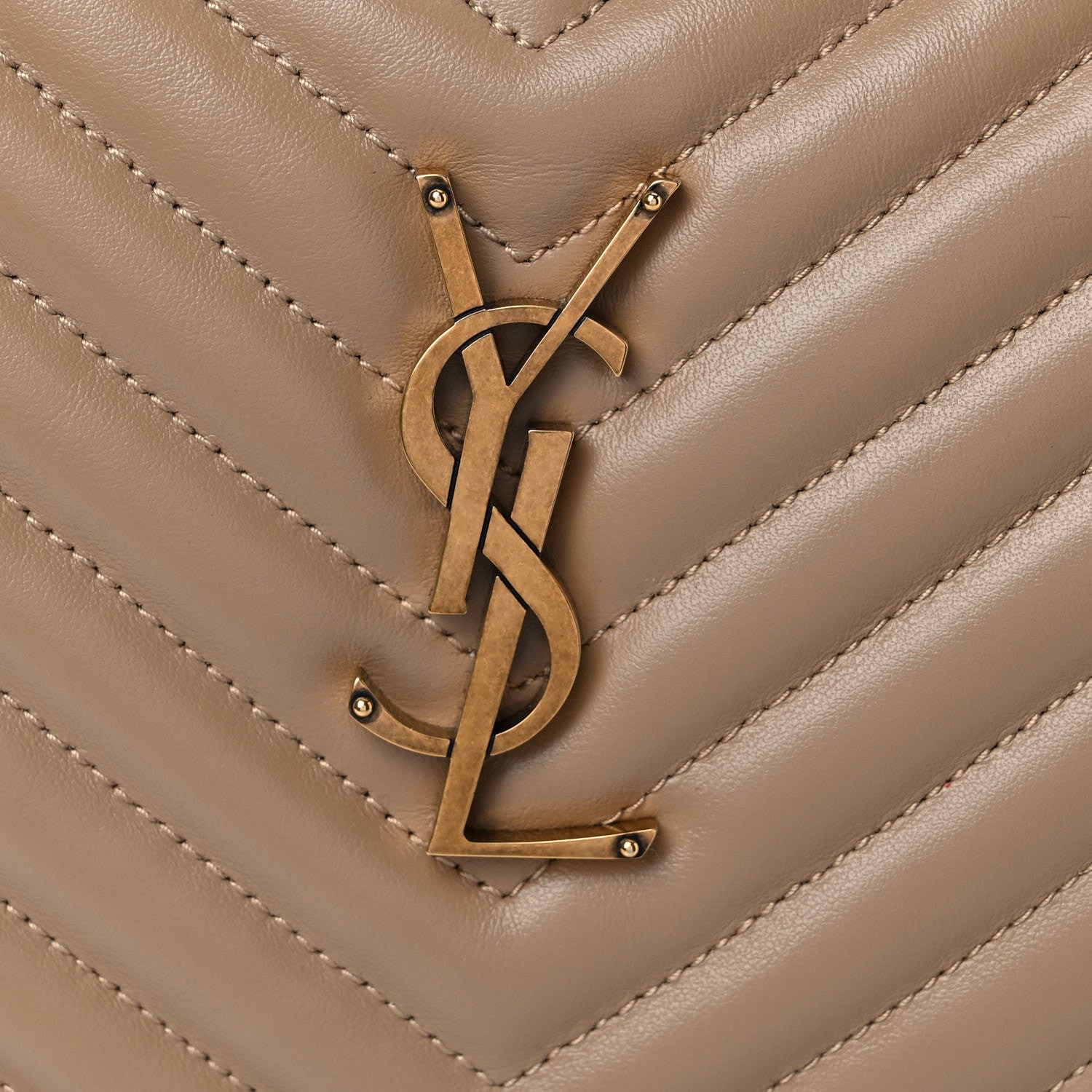 Saint Laurent Calfskin Matelasse Monogram Lou Camera Bag Dark Beige 11 of 11