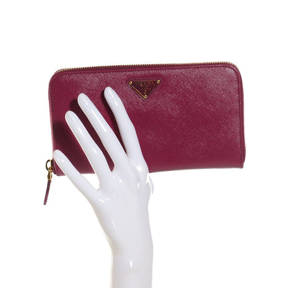Prada Saffiano Metal Zip Around Wallet Ametista 2 of 9
