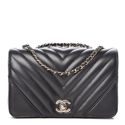 Chanel Calfskin Chevron Quilted Mini Statement Flap Black 1 of 9