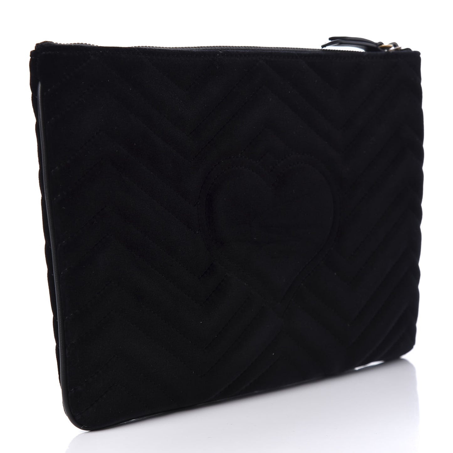 Velvet Matelasse GG Marmont Zip Pouch Black