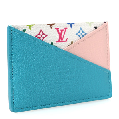 Louis Vuitton LV X TM Monogram Multicolor Criss-Cross Card Holder Kabira Blue Rose 3 of 7