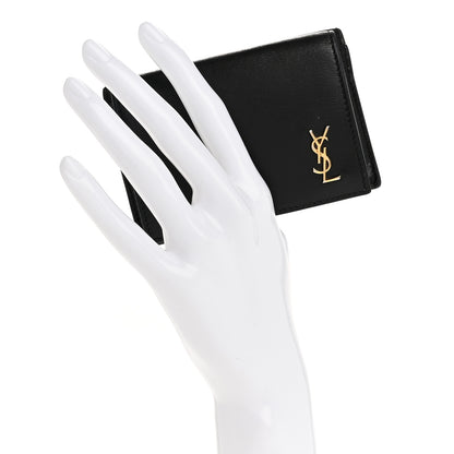 Saint Laurent Calfskin Monogram Coin Pouch Black 2 of 13